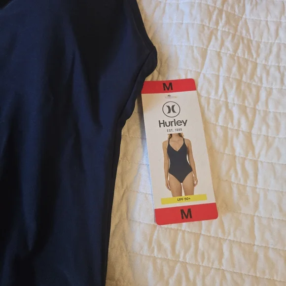 Hurley Women Medium One Piece Bikini Navy Blue New 022025 - Picture 2 of 7